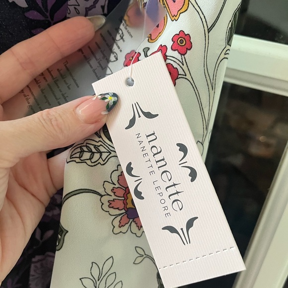 NANETTE LEPORE Floral Print V-Neck Asymmetrical Slip-on Maxi Dress, size 10 - Picture 4 of 8